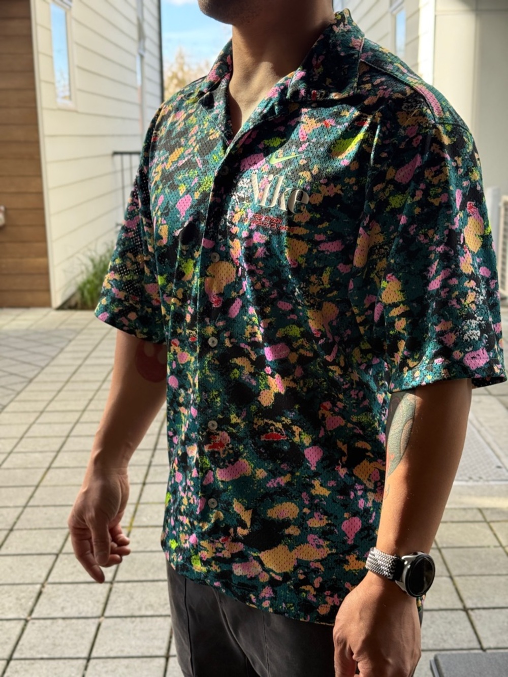 Nike Mesh Short Sleeve Button-Up Shirt